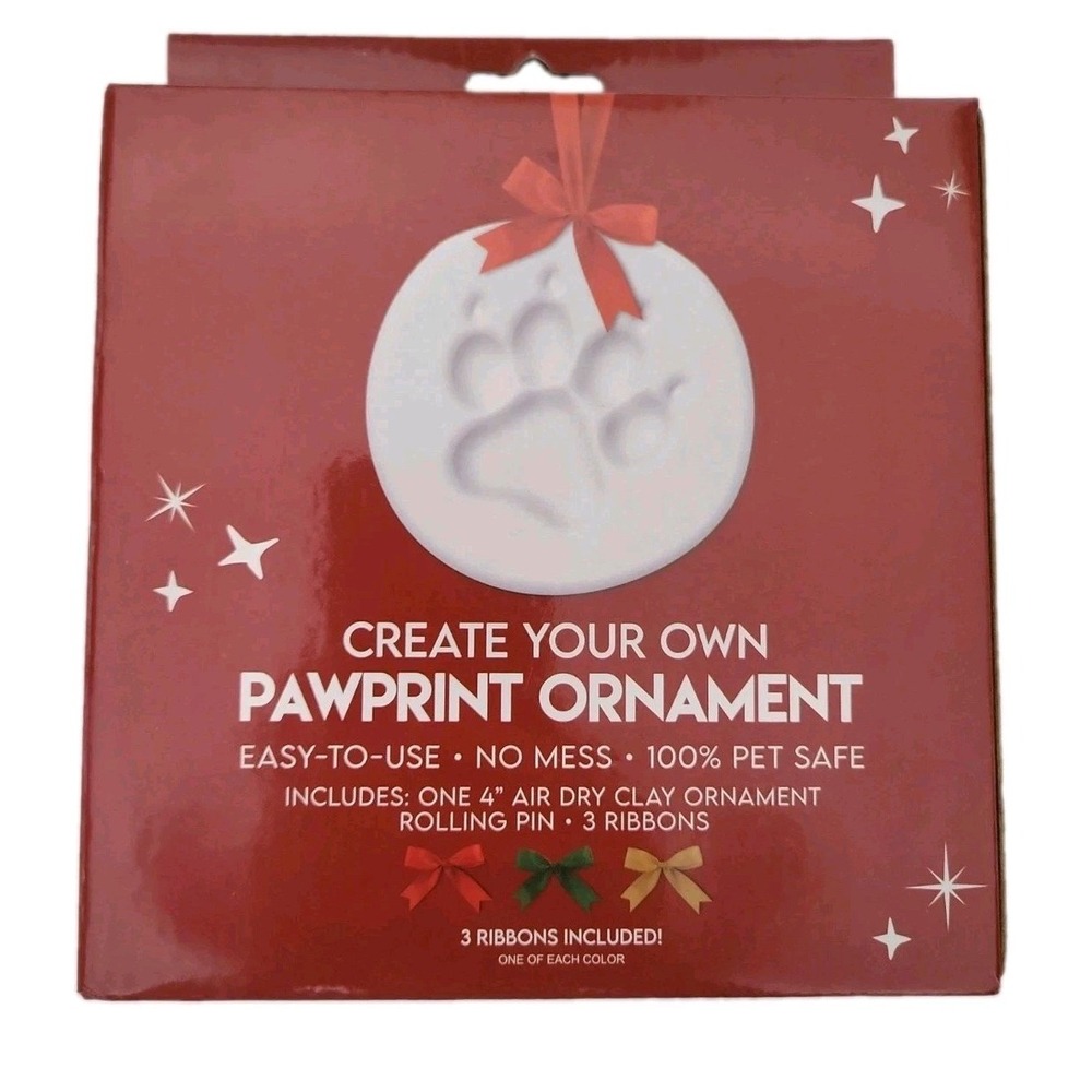 Dog Create Your Own Pawprint Ornament Kit Keepsake No Mess Pet Safe Ordiment